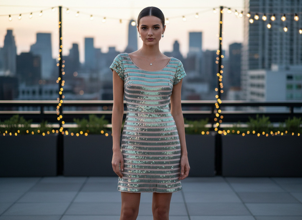 French Connection Fast Eden Sequin Mini Dress NWT Sz 4